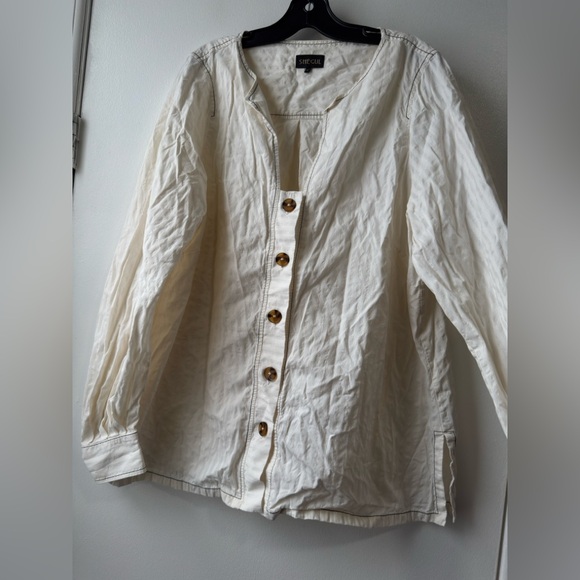 Shegul Emme Cream Button-Down Shirt - Picture 4 of 13